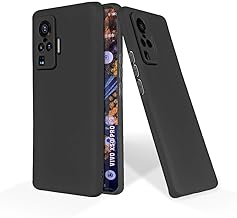 Soft Silicone Mobile Back Cover Compatible with Vivo X50 Pro | Shockproof Protective Case/Cover with Full Edge Protection (Plain Black)($BL-VIV-X50PRO-000)