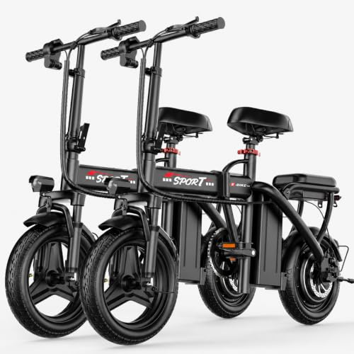 AZHAR Foldable Electric Bike 1200W Peak Motor, Up to 25 MPH, 45 Miles PAS Range, Dual Suspension, 14” Tires, 3 Speed Modes, Commuter Ebike for Adults and Teens, Electric Mini Bike image 2