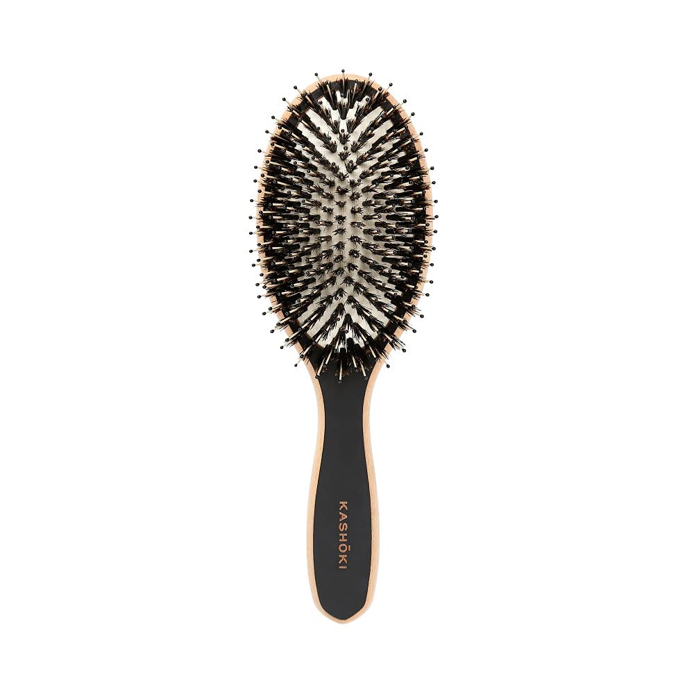 TB TOOLS FOR BEAUTYT4B Kashōki Touch Of Nature Detangling Wooden Oval Hairbrush Professional Hairdressers, All Hair Types and Lengths, Shine and Smoothness Hair