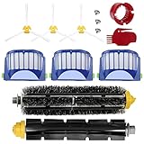 FETIONS Replacement Parts fit for i-Robot Room-ba 600 Series 614 618 620 630 640 650 660 675 680 685 690 692 694 695 Vacuum Cleaner Replenishment Kit- Includes 3 Filter, 3 Side Brush &1 Bristle Brush