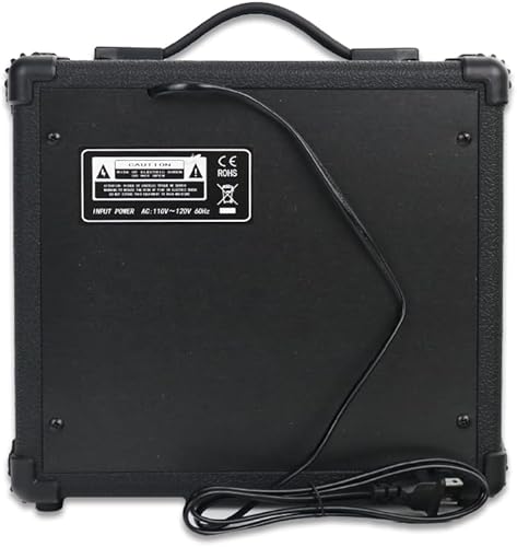 Miniatura 6 de Amplificador de Guitarra Eléctrica de Bajo de 20 W en Negro, Portátil, Mini, Práctico, con Jack para Auriculares, Entrada Auxiliar, Control de Negro
