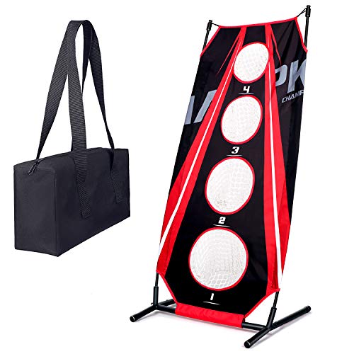 Champkey CHI-Master Oversize Golf Chipping Net | Premium Canvas and 5 Ply-Knotless Netting Practice Net | Durable and Stable Training Chipping Net Ideal for Indoor and Outdoor (Black)