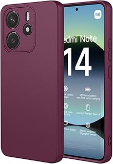 Silicon Soft Mobile Magic Camera Protection Case with Microfiber Lining For Xiaomi Redmi Note 14 4G (Wine Red)
