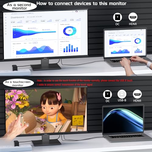 Image of 27 Inch 2K 165Hz Gaming Touch Screen Computer Monitor with HDMI USB Type C, 10-Point IPS PC Touch Display for Laptop Business Phone, VESA Mountable, Tilt Adjustable