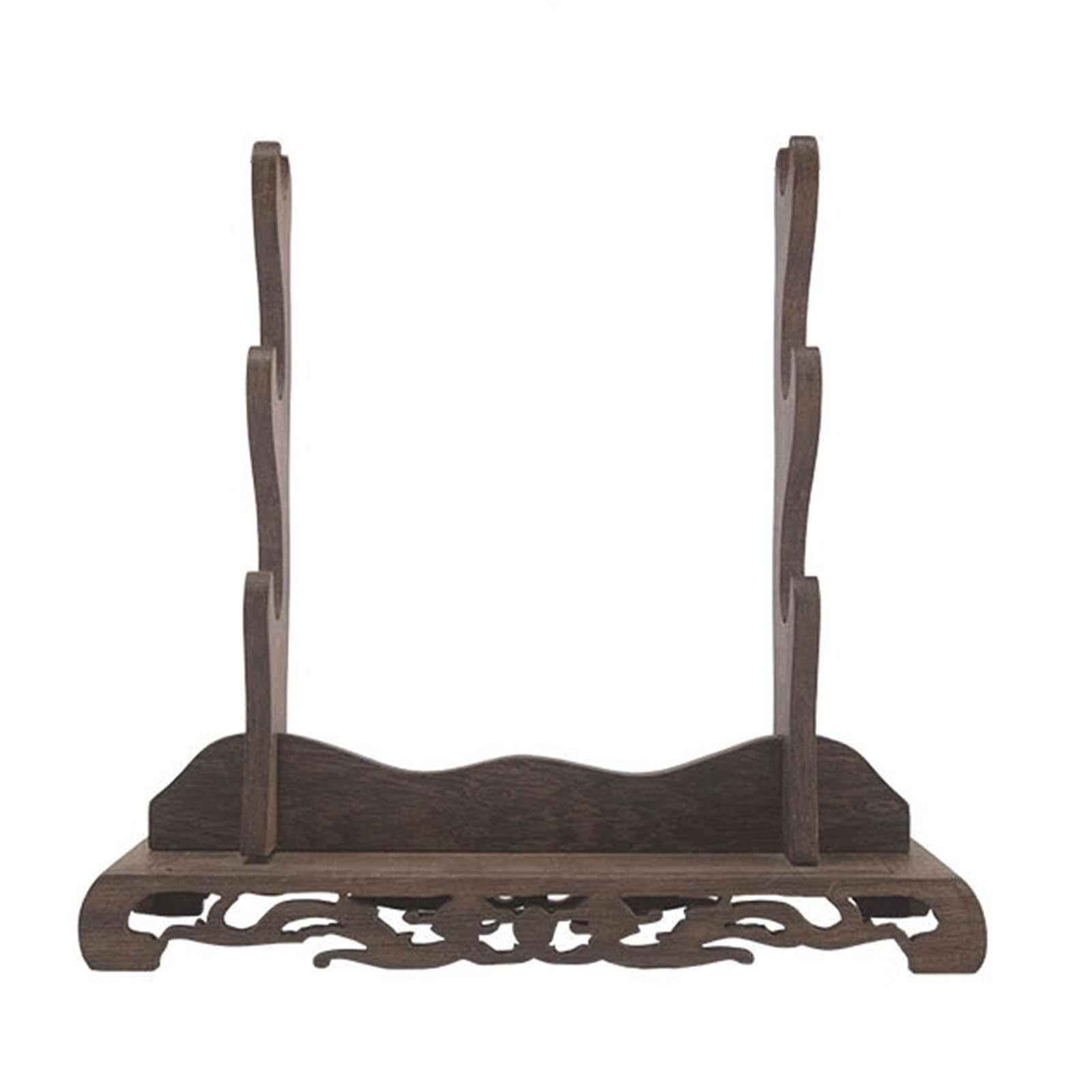 LYVQZPWLR Sword Katana Holder Stand， Wenge Wood Sword Rack Brown Multiple Tiers Hollow Base For Bokken Samurai Katana(39*11*36.5cm)