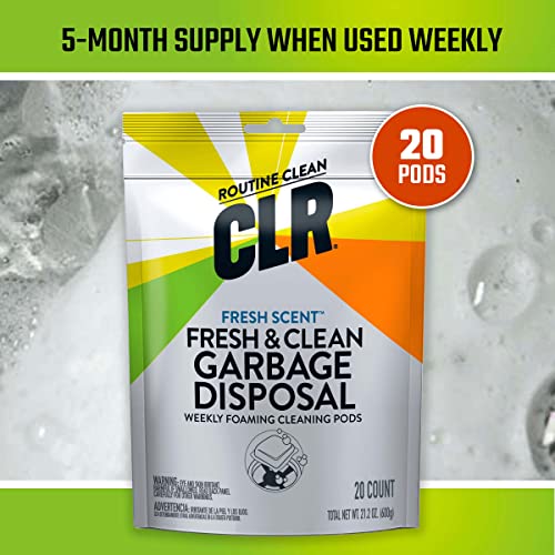 Clr Garbage Disposal Cleaner And Deodorizer Pods, 20 Count, Fresh Scent Foaming Drain Odor Eliminator - 5 Month Supply #TOP1