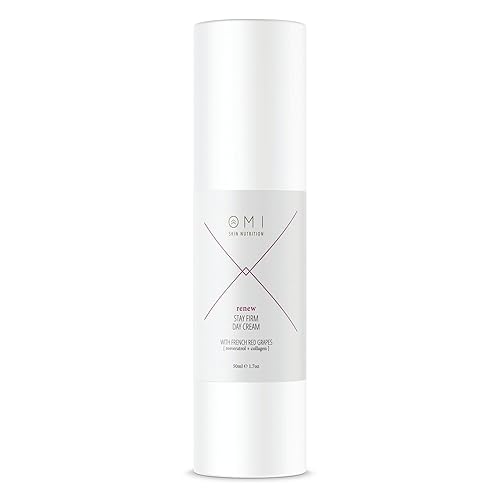 OMI WELLBEAUTY Renew Stay Firm Crema de día, cuidado de la piel facial con colágeno hidrolizado y resveratrol para hidratación, líneas y círculos
