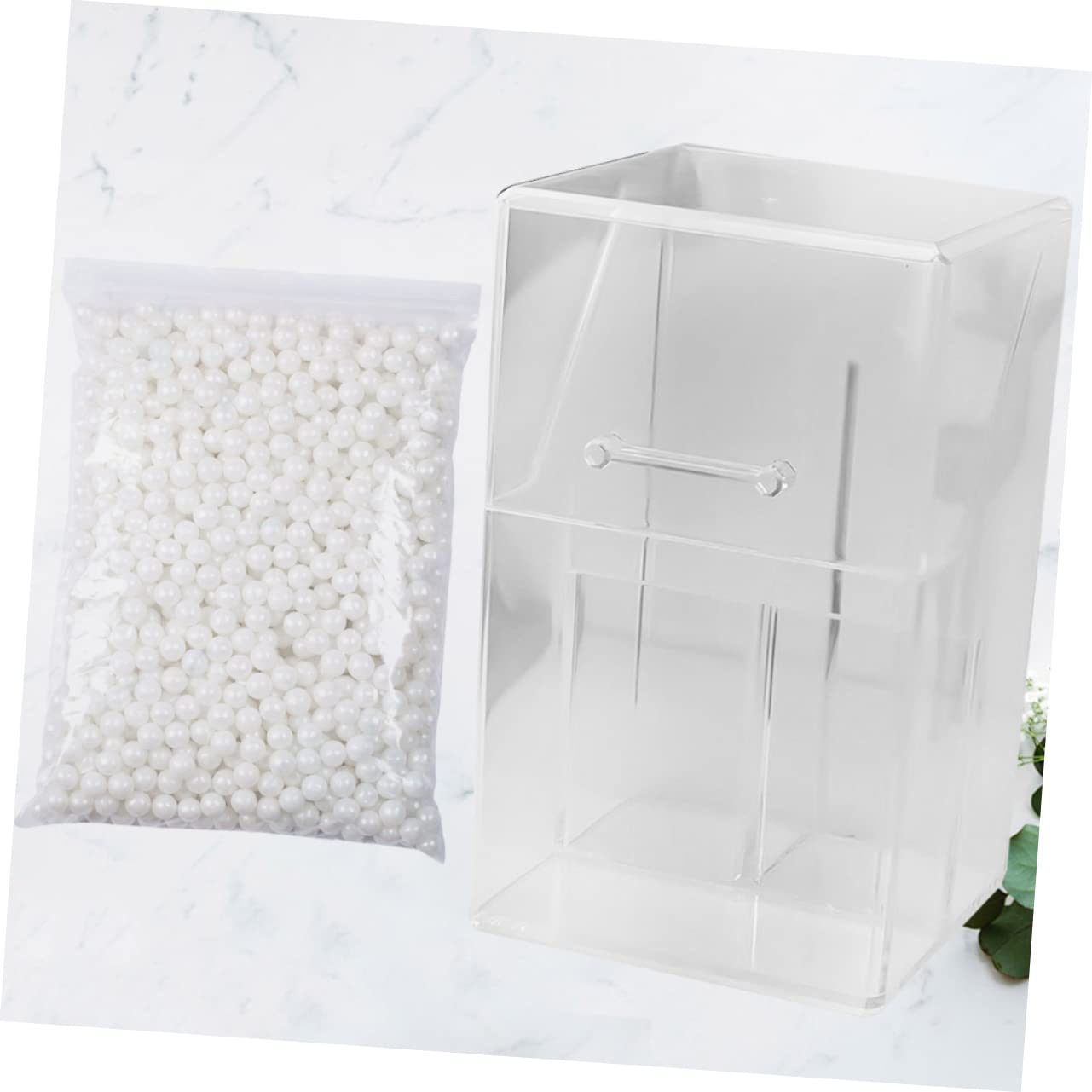 Beavorty Coperchio Per Porta Pennelli Da Trucco in Acrilico Contenitore Per Pennelli Da Trucco Porta Matita Per Sopracciglia Custodia Da 1000 Pezzi Design Robusto Bianco
