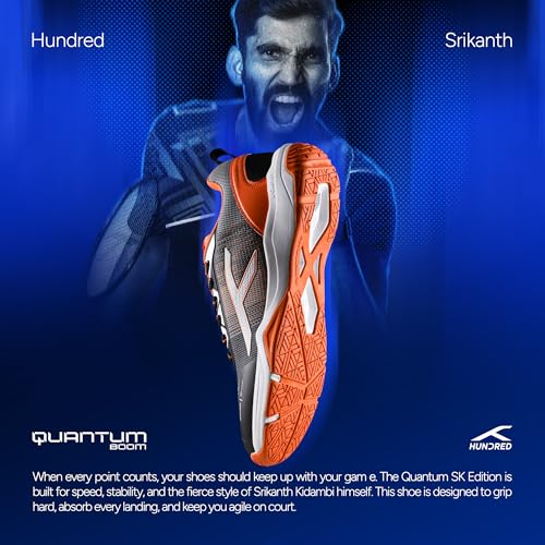 Image of Hundred Quantum Boom Unisex Non-Marking Court Shoes | Badminton, Pickleball, Table Tennis & Other Indoor Sports | Lightweight, Cushioned Grip
