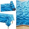 Ocean Wave Tablecloth 1 Roll 1200 Inch Under The Ocean Tablecloth Ocean Themed Backdrop Decor for Ocean Under The Sea Mermaid Pool Beach Classroom Birthday Party Decorations