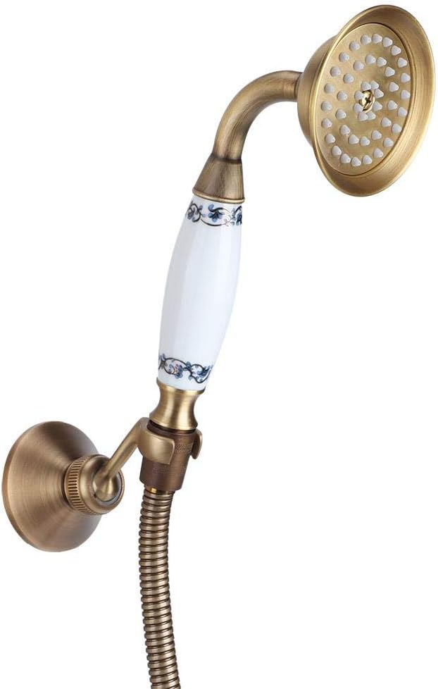 Fdit Household Vintage Shower Kit Copper Shower Sprayer Hose Kit Concealed Installation for Bathroom Accessories