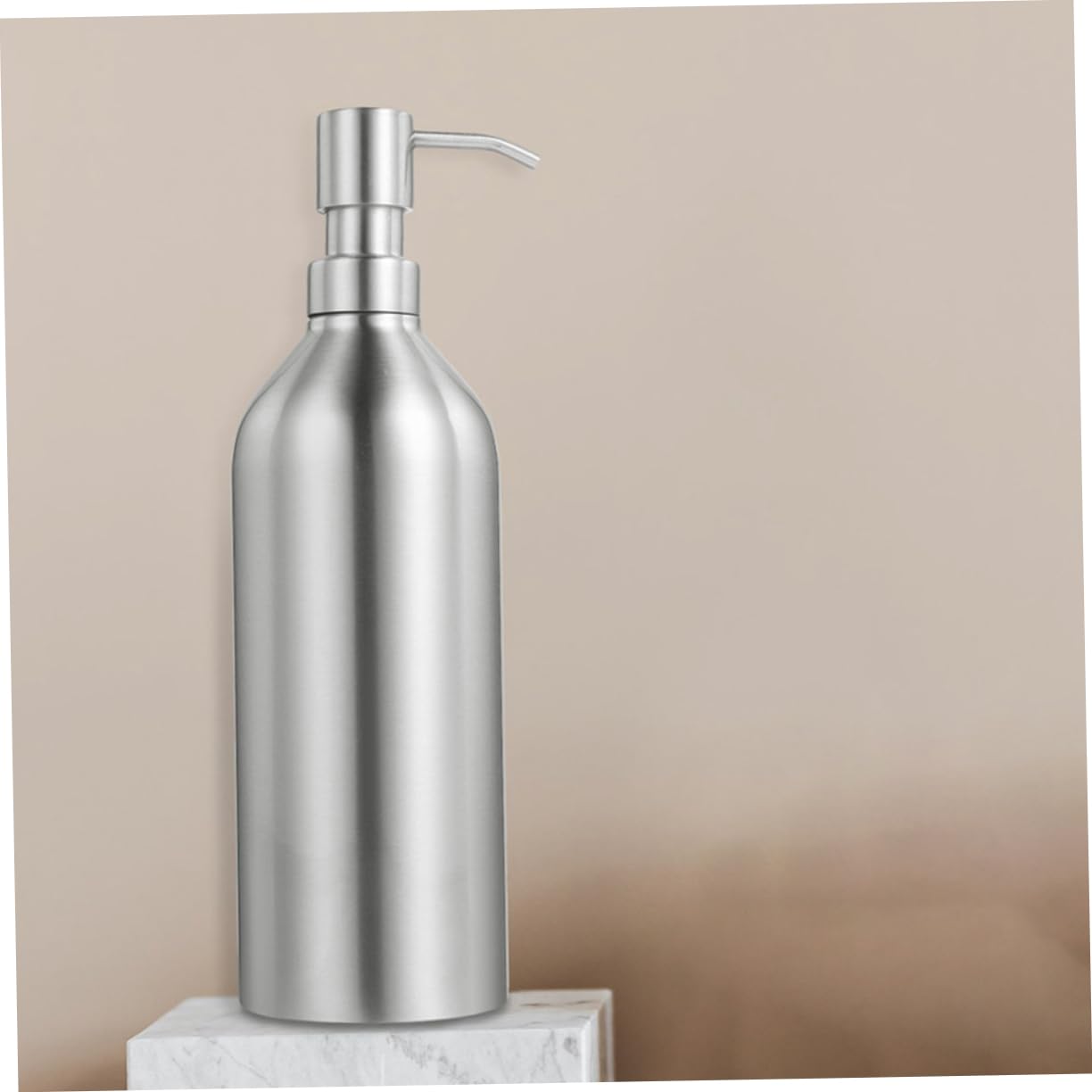 Dispensador de Jabón de Acero Inoxidable 700ml, 2 Piezas | Botella Rellenable para Líquido, Acabado Plata, Diseño Decorativo, Fácil de Presionar y Usar en Baño o Cocina