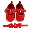 Edoton Schoentjes voor baby- en peutermeisjes, met hoofdband, cadeauset, lenteachtig met bloemetjes, zachte zool, anti…