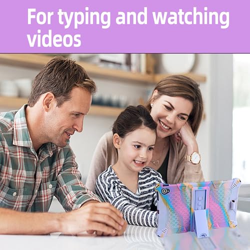 1PCS Silicone Case 10.1 Inch Tablet Case Universal Hybrid Case Colorful Purple Case with Pen Shoulder Strap for TECLAST Tab OSCAL Tab BENEVE 10" HiGrace 10" Blackview Tab7/8 WIFI HotLight Tab - Image 3