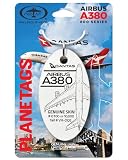 PlaneTags Qantas A380 White | Genuine Aircraft Skin | Keychains | Luggage Tags | TAIL# VH-OQE | Gifts For Avgeeks | Gifts for Pilots