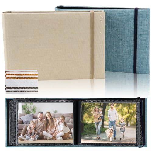 LPZMPZ Fotoalbum Einsteckalbum 10x15 100 Fotos Photo Album Fotoalben Klein Zum Bilderalbum Einstecken Querformat mit Folientaschen für Geschenke Hochzeit Paare Baby Familie Geburtstag