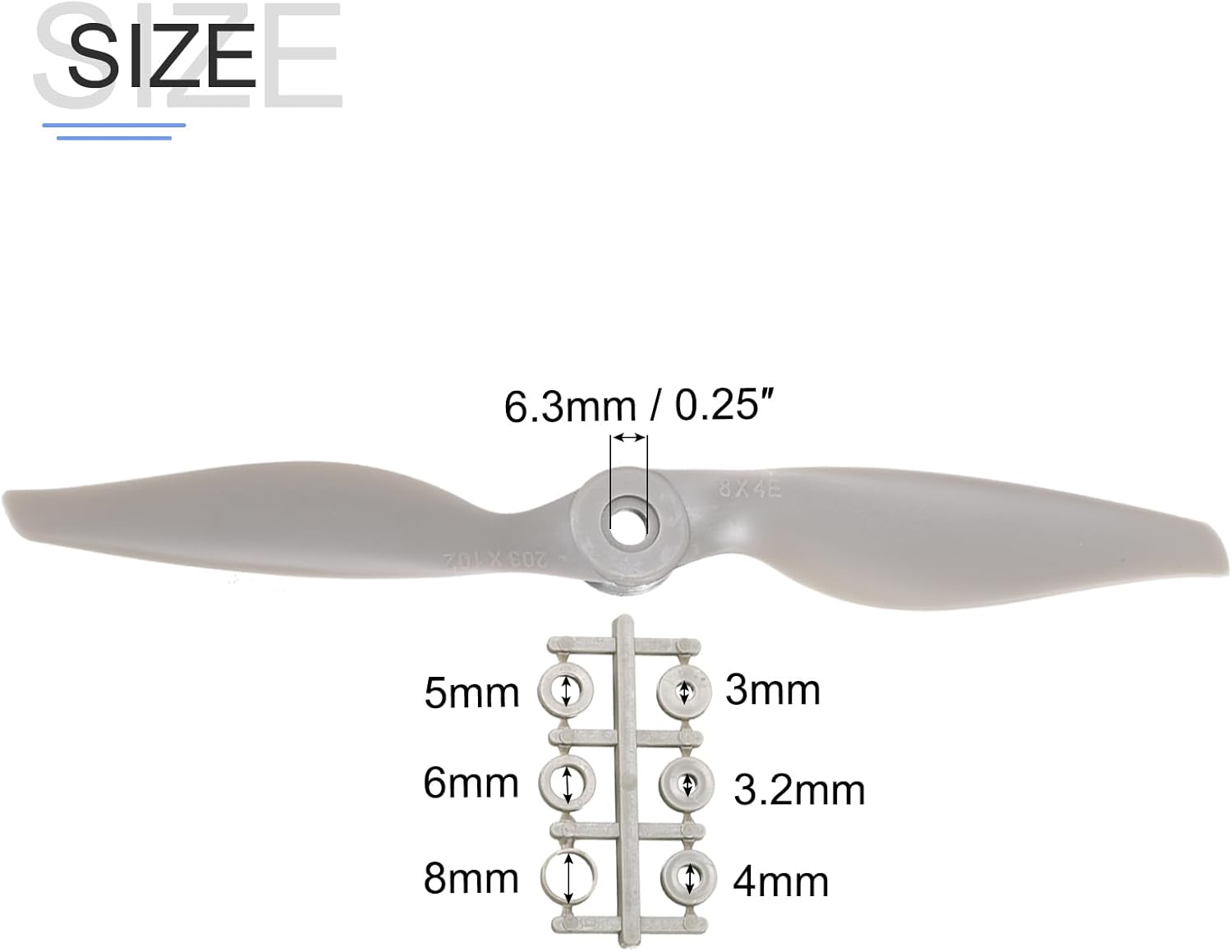MECCANIXITY 12x6 Propeller RC Propellers 2 Vane Blades Props Grey with Adapter Rings for Electric Airplane Aircraft, Pack of 4