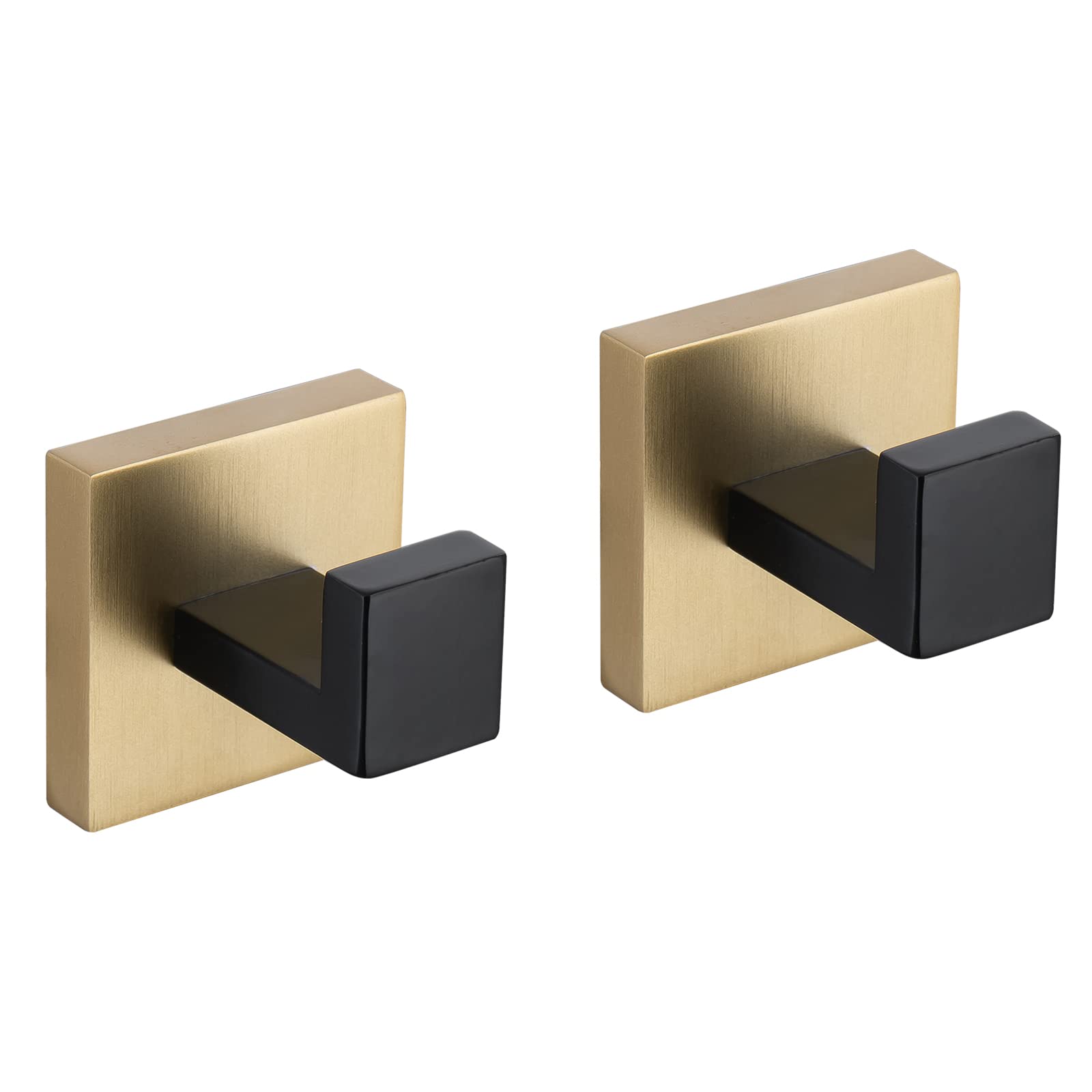 TURS Handtuchhaken Handtuch Kleiderhaken Halter Edelstahl Handtuchhaken Matt Schwarz+Gold 304 Edelstahl Wandmontage Badezimmer Handtuchstange Badetuchhalter Bad WC Küche