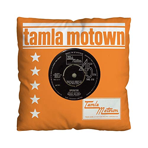 Image of L&S PRINTS FOAM DESIGNS Orange Tamla Motown Record Design 18x18 inch Cushion