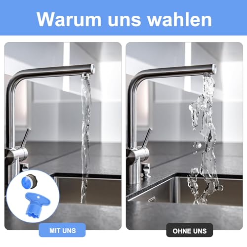 10 Stück Strahlregler M16,5 Perlatoren WasserhäHne Strahlregler Wasserhähne Wassersparend M16,5 Perlatoren zum Filtern Und EnthäRten von Wasser In Der Küche, 2 SchraubenschlüSsel