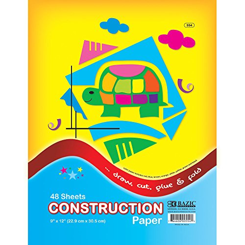 BAZIC 48 Ct. 9" X 12" Construction Paper (Case of 48)