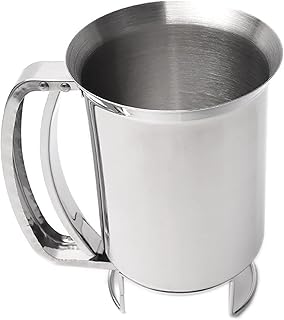 OMKMNOE Lejek dokujący, stal nierdzewna PfannkucheVallet ręczny panel maszyna do gotowania ładunku majtki narzędzia do nowoczesnych warunków kuchennych gospodarstwa domowego, srebrny