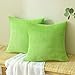 EMEMA Funda de Cojín Fundas de Almohada Corduroy Cojines Moderno Solid Suave para Sofá Silla Cama Sala de Estar Protectores Dormitorio Salon Hogar Habitacion 2 Piezas 45x45cm Manzana Verde