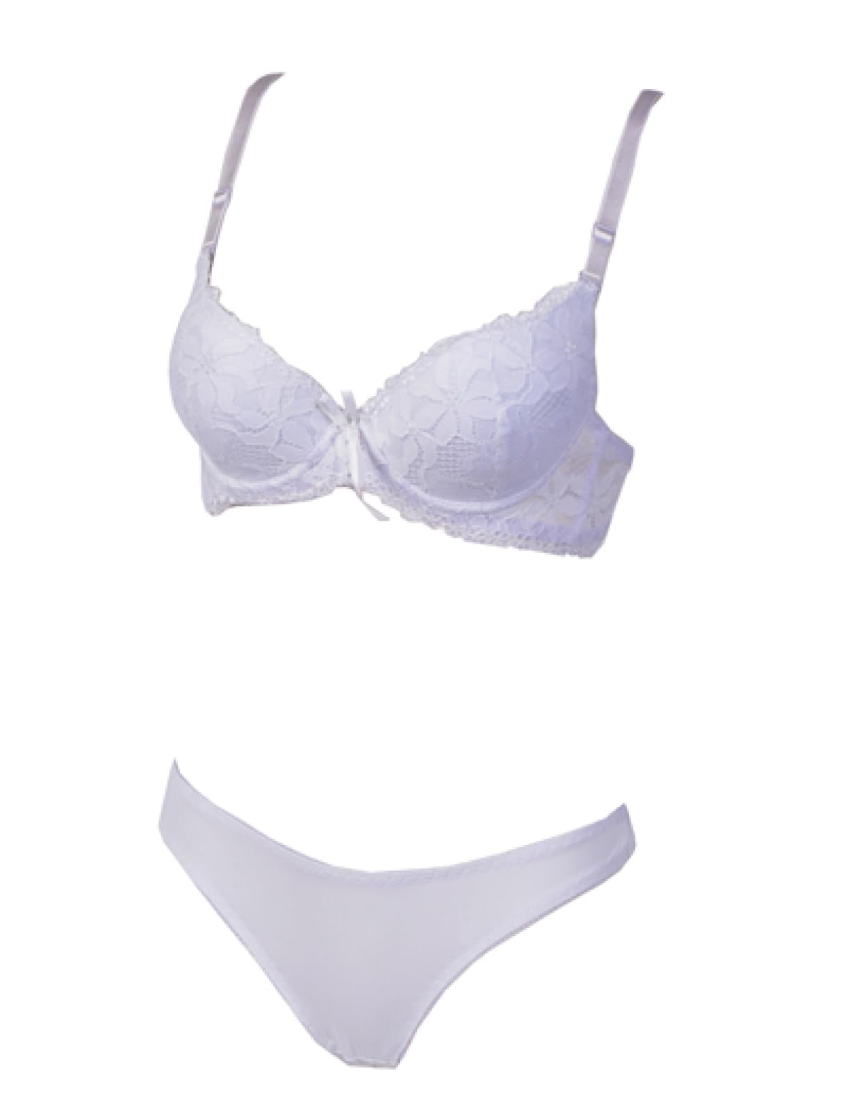 GenericIntimates Set Embroidered Lace Thong Bra And Panty Set B C 34 36 38,B