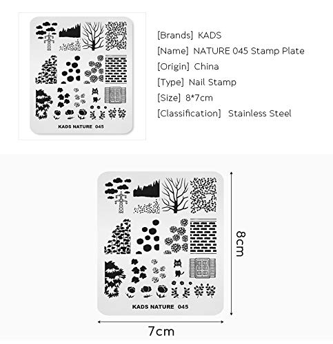 Kads Nail Art Stamp Plate Nature Series Nail Stamping Plate Template Image Plate Nail Art Diy Decoration Tool (Na045) #TOP5