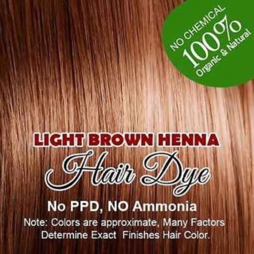 Henna Hair Color - 100% Organic and Chemical Free (Light Brown)
