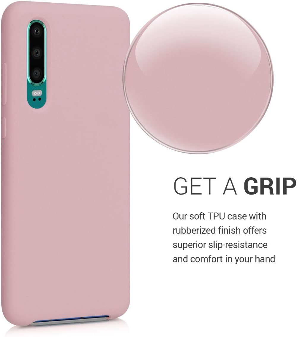 kwmobile Case Compatible with Huawei P30 Case - TPU Silicone Phone Cover with Soft Finish - Vintage Pink