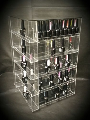 Beauticom Nail Polish Display Flat Top Square Shaped Stand (Fit up to 140 Bottles of Nail Polish)