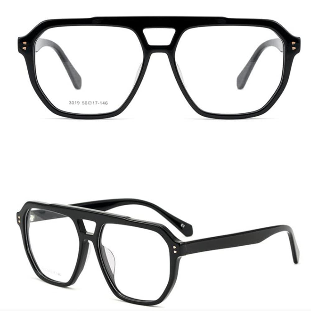 XUAN Herren Und Damen Lesebrille Groß Brille Mode Lesebrille Mit Sehstärke Schwarz/Grau Großer Rahmen Brillen Lesehilfe Sehhilfe Für Presbyopie (Color : Black, Size : +2.0)
