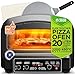 Elektrischer Pizzaofen bis 450°C für 37cm (14,6) große Pizza New York mit Pizzastein Indoor/Outdoor 2200W Garten für Zuhause kleine Back Ofen Tisch Flammkuchen mobiler inkl. Pizzaschieber