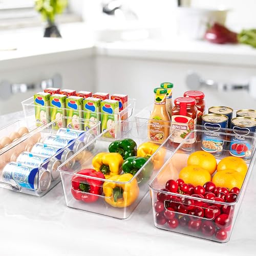 image for Vtopmart Set of 8 Fridge Organizer, Refrigerator Organizer Bins with H