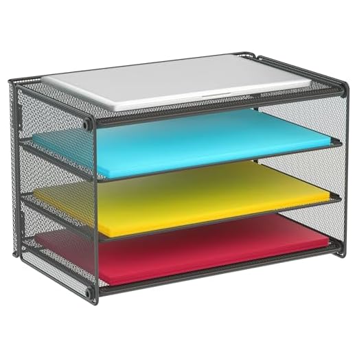 Samstar Paper Letter Tray, 3 Tier Desk File Organizer Paper Sorter Letter Shelf Rack, Mesh Made,Black ...