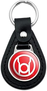 Black Leather Green Lantern Blackest Night Red Lantern Logo Keychain