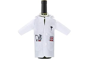 Cozy Doctor or Nurse Wine Bottle Cover with Syringe Necklace