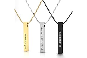 Personalized Fathers Day Necklace with Bar-Shaped Engraved Pendant