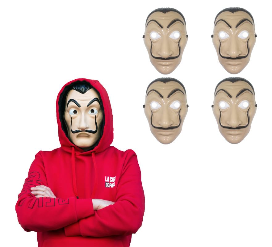 Udekit Salvador Dali Máscara para adultos Halloween Ação de Graças Páscoa Natal Ostüm Cosplay Masquerade Bar decoração (4 peças/Set)