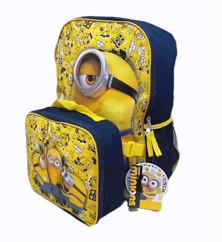 AI ACCESSORY INNOVATIONS Despicable Me Minions Full Size 16 Inch Backpack with Detachable Lunch Box