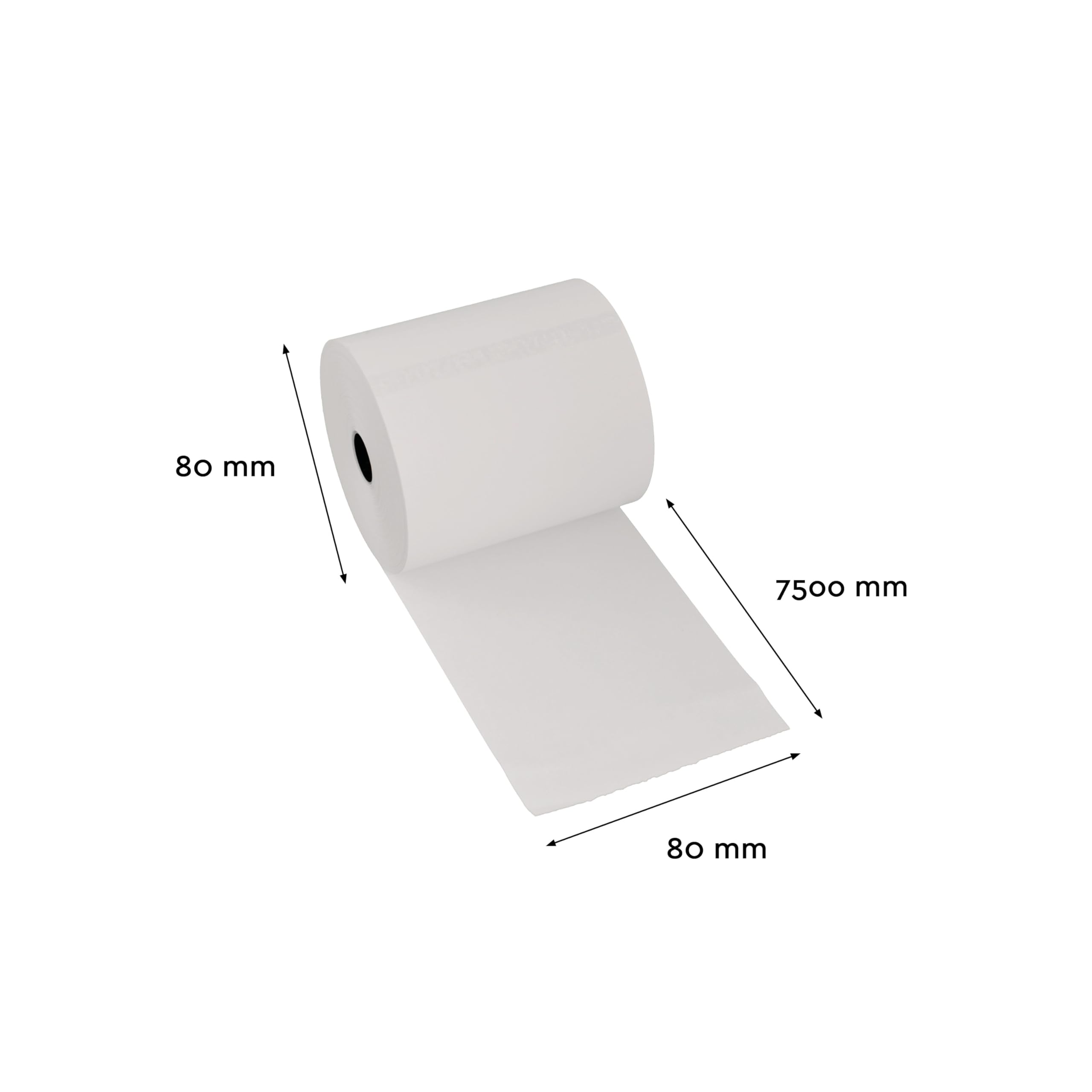 Rollos térmicos de caja 80 x 80 x 12 mm - 50 por caja - Libre de BPA - 48 g/m²