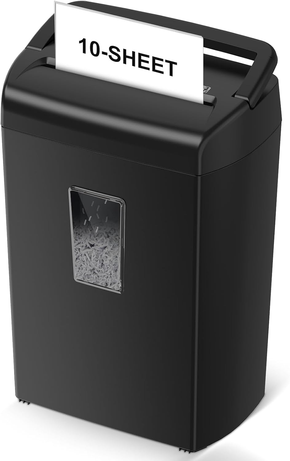 Bonsaii 10-Sheet Cross Cut Paper Shredder, 5.5 Gal Heavy Duty Shredder with Transparent Window – Perfect for Home Office, Safely Destroys Credit Cards, Staples & Clips