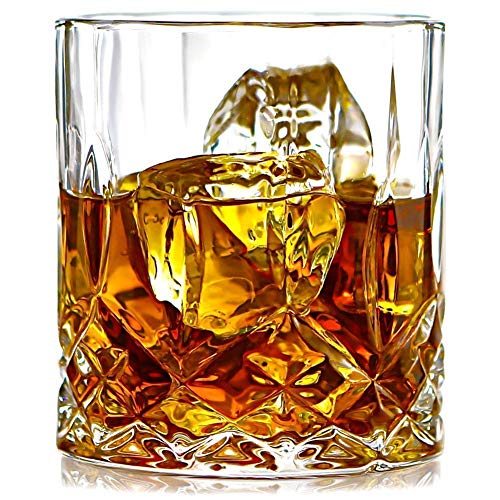 SYANKA Italian Premium Old Fashioned Crystal Whiskey Glass Set 6, 320 ML, Transparent
