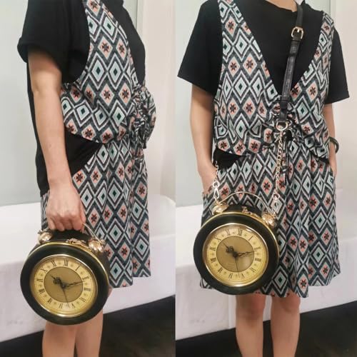 Image of Women PVC Clock Shaped Handbag Crossbody Shoulder Bag Clock Purse