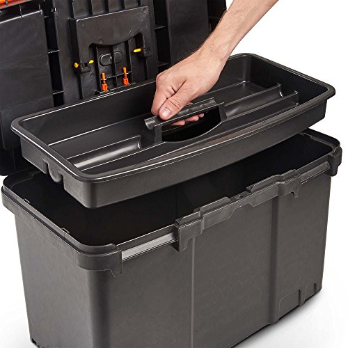 VonHaus Tool Box on Wheels - Wheeled Tool Box with Stackable Boxes for Easy Organisation - 3-Pack Secure Rolling Storage Boxes, Lockable Cover and Removable Tray with Wheels 6 VonHaus Tool Box on Wheels - Wheeled Tool Box with Stackable Boxes for Easy Organisation - 3-Pack Secure Rolling Storage Boxes, Lockable Cover and Removable Tray with Wheels - Image 6