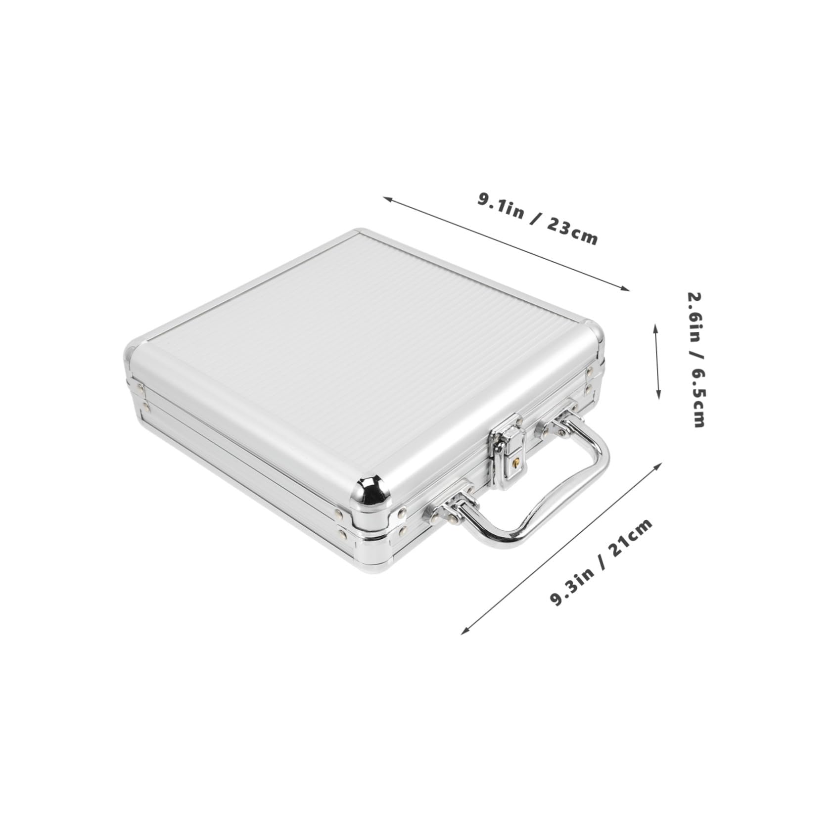 Custodia e Design Scomparti Chiusura Capacità Grande a Maniglia in Lega Argento a Fibbia per Chips Poker Accessori Stanza Gaming