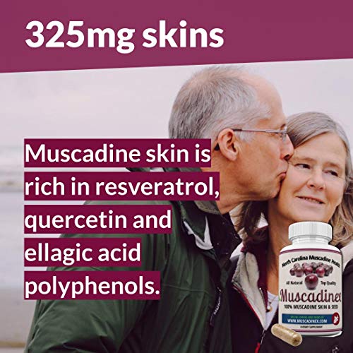 Longevity - Muscadinex Plus Mx1. Grape Resveratrol, Ellagic Acid, Quercetin. 60X 650Mg Vegetarian Capsules + Bioperine. The Muscadine Is America’s Strongest Grape For Red Wine Polyphenols. Made In The Usa. #TOP4