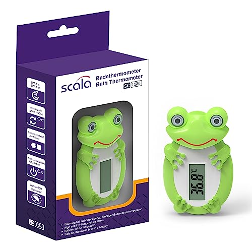 scala SC 1280 Digitales Badethermometer Frosch misst schnell und sicher die Badewassertemperatur für Babies und Kleinkinder.