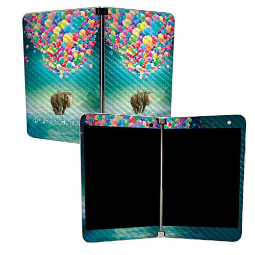 Image of Mighty Skins Carbon Fiber Skin for Microsoft Surface Duo - Elephant Balloons | Protective, Durable Textured Carbon Fiber Finish | Easy to Apply | Made in The USA